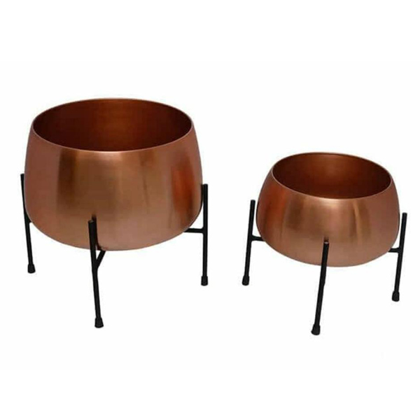 Antique Copper planter with stand